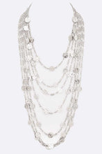 Load image into Gallery viewer, Textured Disc Long Layered Necklace

