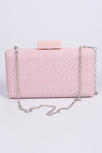 Straw Chain Clutch **Pink Available for Next Day Shipping**