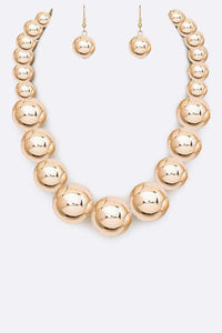 Shiny Large Bead Necklace Set