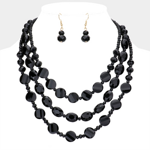 Round Triple Layered Necklace Set