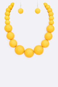 Resin Large Bead Necklace Set