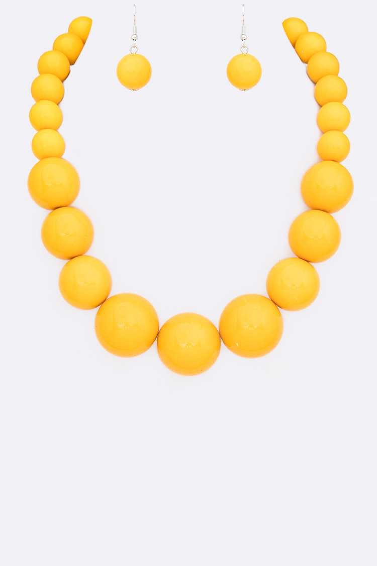 Resin Large Bead Necklace Set
