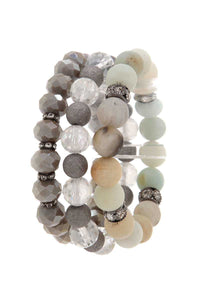 Textured Beaded Stretch Bracelet. **Available for Next Day Shipping**