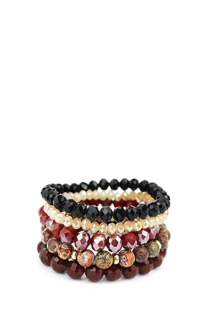 Multi Beaded Layered Bracelet Set **Available for Next Day Shipping**