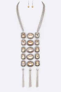 Crystal Chain Drop Necklace