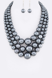 Mixed Pearl Necklace Set