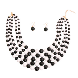 5 Row Pearl Necklace Set **Most Colors Available for Next Day Shipping**