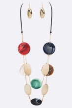 Load image into Gallery viewer, Long Disc Accent Necklace Set
