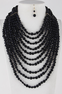Multi Strand Faceted Necklace Set