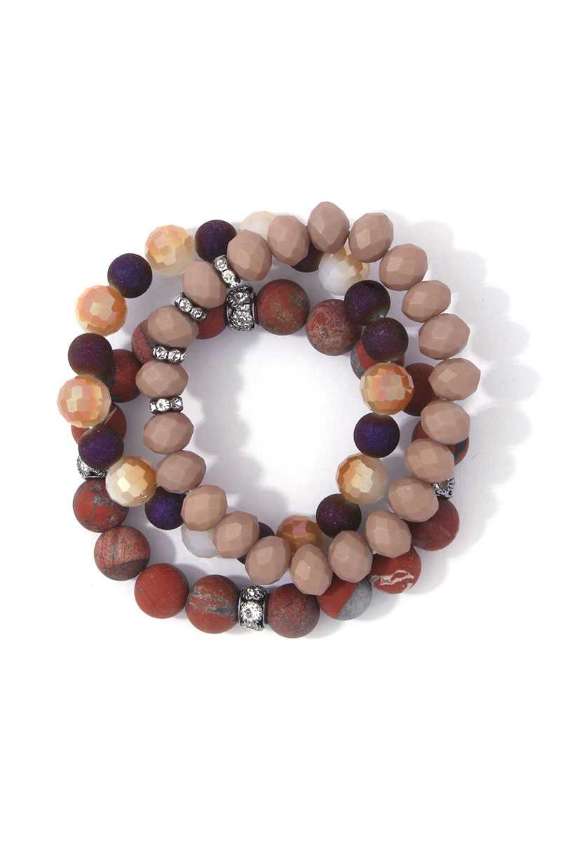 Textured Beaded Stretch Bracelet. **Available for Next Day Shipping**