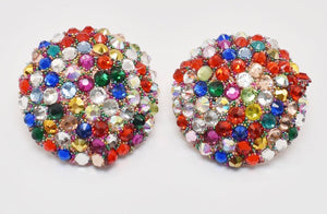 Round Color Stone Earrings