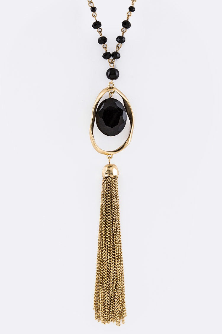 Tassel Detail Long Necklace